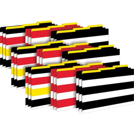 Barker Creek Wide Stripes Designer Legal-Size File Folders, Multi-Design Set, 27/Package 3902